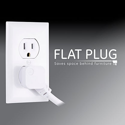 GE 6 Outlet Power Strip 2 Pack, 125 Volts, 15 Amps, 620 Joules Surge Protection, Model 46867