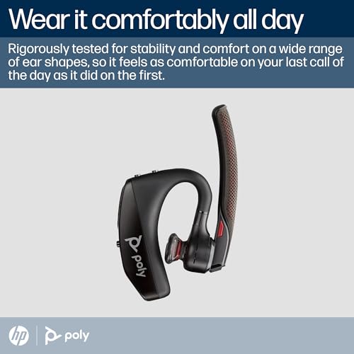 POLY Voyager 5200 203500-101 Bluetooth Mono Headset - Mono, Active Noise Cancellation, Bluetooth 5.0