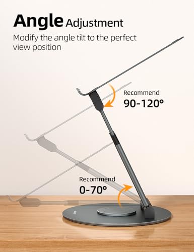 Nulaxy 1-Count LS18 Adjustable Laptop Stand, Grey, Ergonomic Design, Tabletop Mounting, Compatible with Laptops up to 17 inches