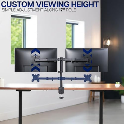 VIVO Dual Monitor Desk Mount STAND-V002 Supports 2 Screens up to 30 Inches and 22 lbs Each
