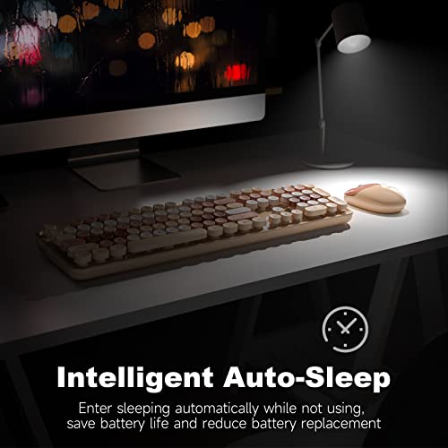 MOFII Wireless Keyboard Mouse Combo 2.4GHz Ergonomic QWERTY Full-Size USB for Windows