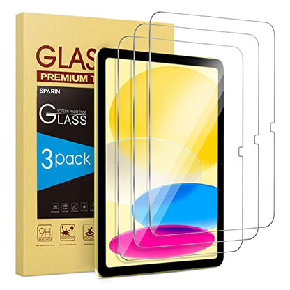 SPARIN 3 Pack Screen Protector for iPad 10th Generation 10.9 inch & 11th Generation 11 inch, Tempered Glass with 9H Hardness