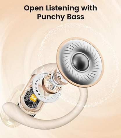 TAGRY Open-Ear Earbuds A12 Wireless Bluetooth 5.4 with 40 Hours Playtime and IPX7 Waterproof
