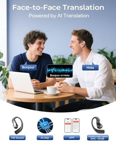 YYBNN In Ear AI Translation Earbuds Bluetooth 5.4 for Adults