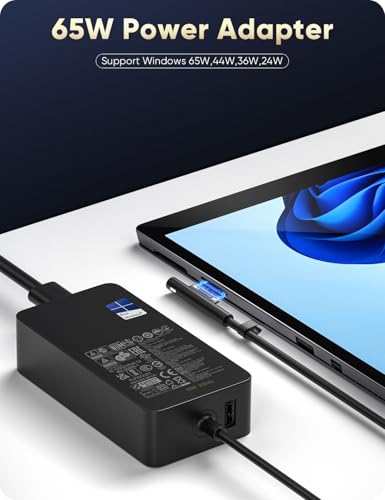 DeepFun 65W MU65W A1706 USB Type C Charger Compatible with Microsoft Surface Devices