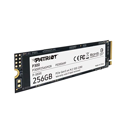 Patriot 256GB P300P256GM28 Internal Solid State Drive, NVMe, PCIe 3.0 x4, Black
