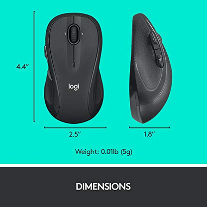 Logitech M510 Wireless Mouse USB Optical Connection, 1000 DPI, Battery Powered, Ergonomic Design, Graphite