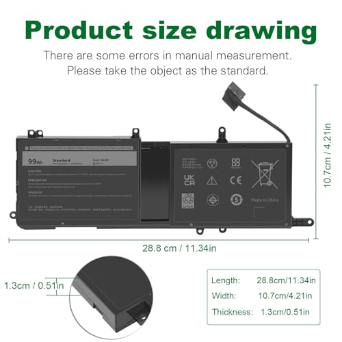 ASUNCELL 9NJM1 Lithium Ion Battery 11.4V 99Wh 3-Cell for Dell Alienware 15 R3, R4, 17 R4, R5