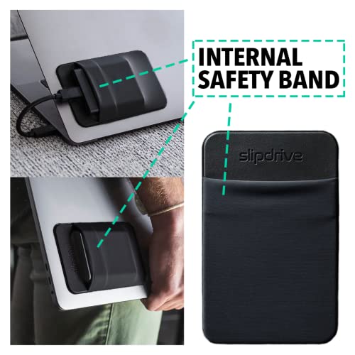 Slipdrive SSD Sleeve - Cover for External Solid State Drives - Soft Rubber Material - Black - Compact Design - 12.7 cm x 8.1 cm