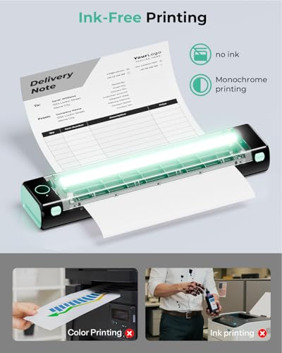 Phomemo M08F Wireless Portable Thermal Printer 203x203 DPI Monochrome Inkless Printing