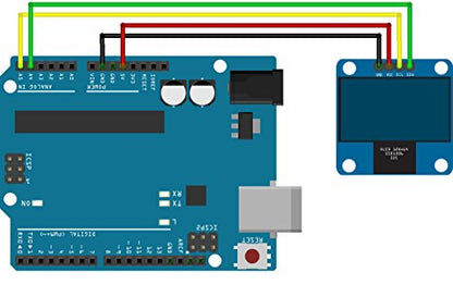 UCTRONICS 0.96-Inch OLED Module 12864 128x64 I2C Driver for Arduino, Raspberry Pi
