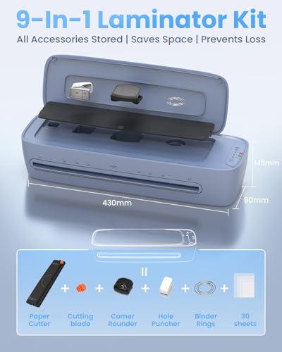 Qfun 30 Count 13 Inch Laminator 450mm/min Dual-Roller Cold Thermal Laminating Machine