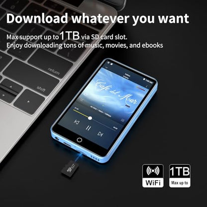 ZAQE 4Inch M505 Pro 80GB Touch Screen Bluetooth 5.0 FM Radio MP3 Player