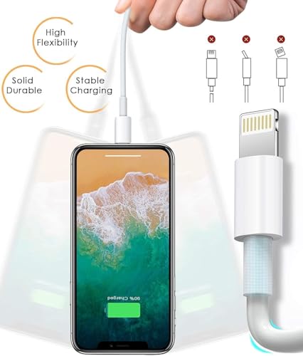 Susnwere 4 Pack Lightning Charging Cables 6ft MFi Certified compatible with iPhone and iPad