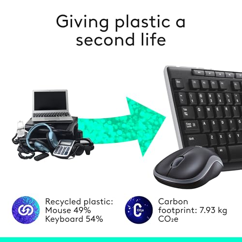 Logitech MK270 Black Wireless Keyboard and Mouse Combo - 2.4 GHz, USB Receiver, 104 Keys, Spill-Resistant, Ambidextrous Mouse, Windows Compatible