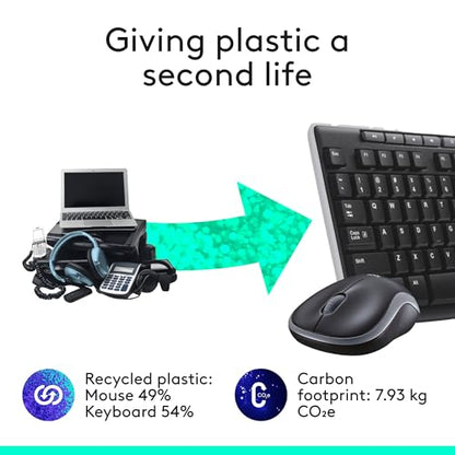 Logitech MK270 Black Wireless Keyboard and Mouse Combo - 2.4 GHz, USB Receiver, 104 Keys, Spill-Resistant, Ambidextrous Mouse, Windows Compatible