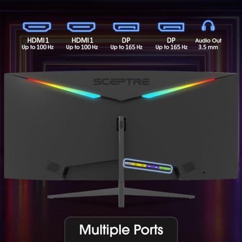 Sceptre 34-Inch Curved Ultrawide Monitor (3440 x 1440), R1500, 165Hz, VA Panel, LED Display