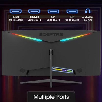Sceptre 34-Inch Curved Ultrawide Monitor (3440 x 1440), R1500, 165Hz, VA Panel, LED Display