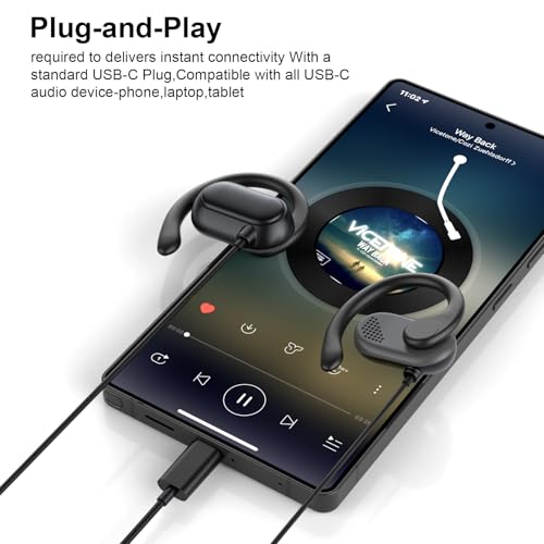 AIAUXAI AlAUXAI00235 Open Ear USB C Headphones Wired with Protective Case