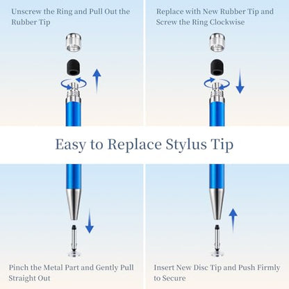ChaoQ 2-in-1 Stylus Pen C3081 Touchscreen Pen Set 6 Count Aluminum