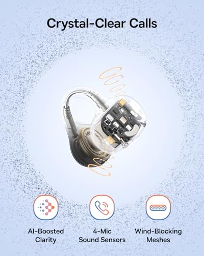 Baseus Bass BC1 Open Ear Clip On Earbuds with USB-C Charging, Lightweight, Waterproof