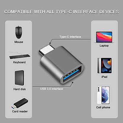 Henrety USB C to USB Adapter 1 Port 1 Amps Black Grey Silver