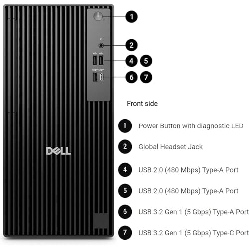 Dell 12.77in QCT1250 Pro Tower Desktop PC Windows 11 4K 2560x1440