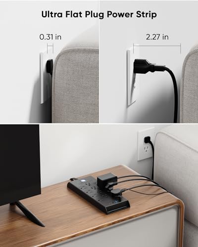 LeZone 12 Outlets 2 USB Ports 10FT Cord Power Strip 125 Volts 15 Amps Surge Protector