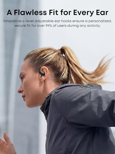 Soundcore A3878 Open-Ear Headphones Bluetooth 5.4, IP55 Water Resistance, 21 Hours Playtime, Adjustable Ear Hooks