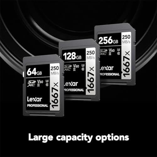Lexar 128GB LSD128CBNA16672 SDXC Memory Card, UHS-II, Class 10, Up to 250 MB/s Read Speed