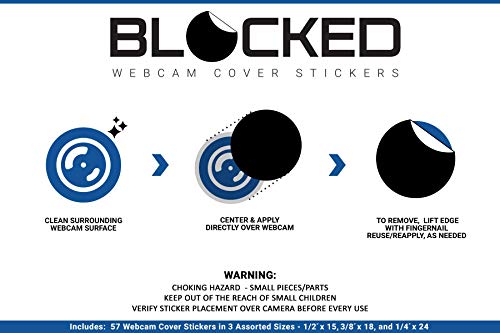 MyCamShield Black 57-Pack Tabbed Webcam Vinyl Cover - Waterproof - Matte Finish - 6 x 4 x 0.06 inches - 57 Pieces