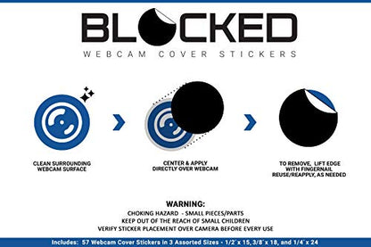 MyCamShield Black 57-Pack Tabbed Webcam Vinyl Cover - Waterproof - Matte Finish - 6 x 4 x 0.06 inches - 57 Pieces