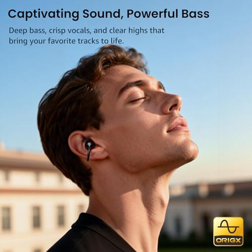 TOZO Black T13064 OpenEarRing Wireless Earbuds with Bluetooth 5.4 and 40 Hours Playtime