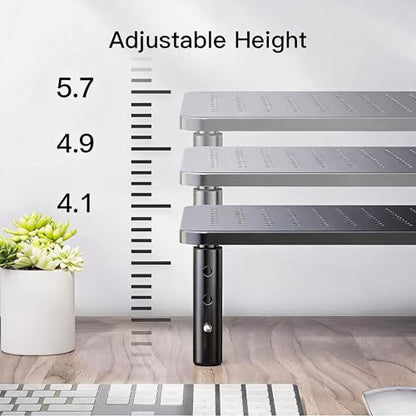 HUANUO 2 Count HNLL3K2 Adjustable Height Monitor Stand for 2 Monitors