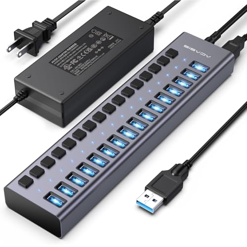 ACASIS 16 Ports USB 3.2 Hub, Model HS082, 10Gbps Data Transfer, Aluminum Enclosure