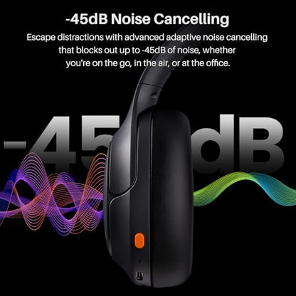 TOZO HT3 Wireless Over Ear Headphones T12052 Bluetooth 6.0 90-hour Battery Life Active Noise Cancellation