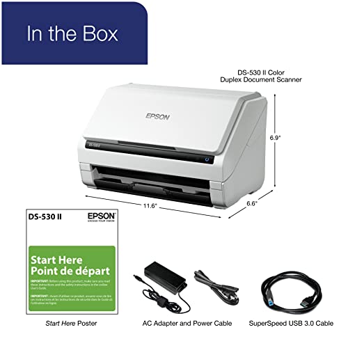 Epson B11B261202 Document Scanner USB 600 dpi 30 Bits CCD