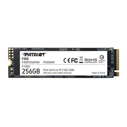 Patriot 256GB P300P256GM28 Internal Solid State Drive, NVMe, PCIe 3.0 x4, Black