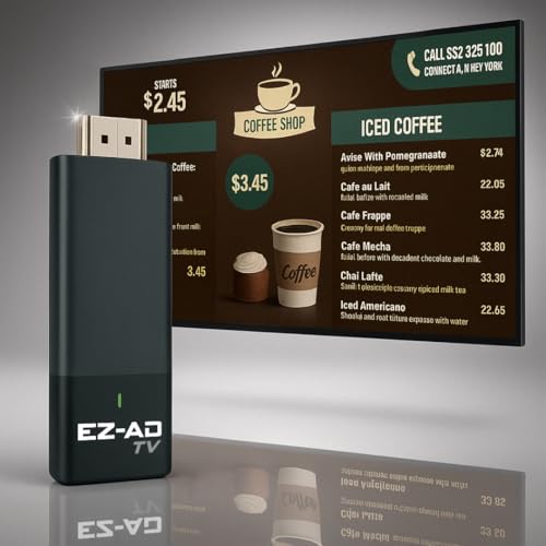 EZ-AD 4K TV Stick Digital Signage Player HDMI Wi-Fi Black