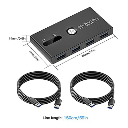 ZIYUETEK USB KVM Switch 4-Port USB 3.0 Model ZY-USBS202A