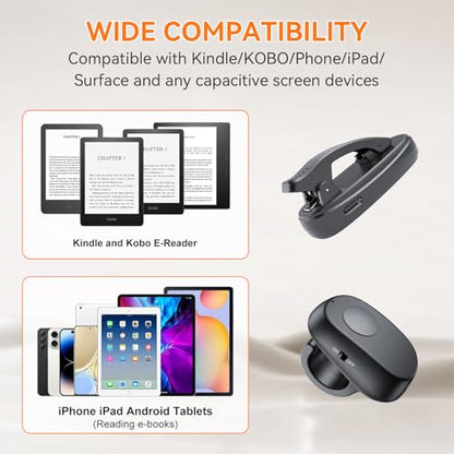 PPTSLID E-Reader Page Turner for Kindle, iPad, and Tablets - Remote Control Accessory - Black