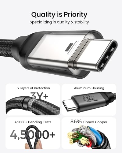 Silkland USB Type C to USB Type C Cable 3.3FT 240W 8K 60Hz Male to Male