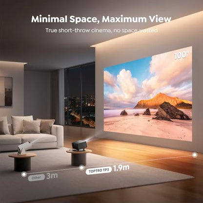 TOPTRO 1080P TP3 LED Short Throw Portable Projector