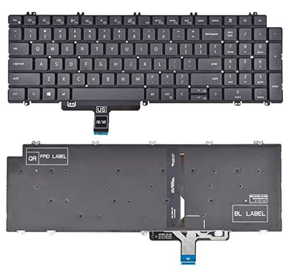 KBRPARTS Replacement Keyboard Black Backlit QWERTY Layout for Dell Latitude 5520 5530 5540 5521 5531, Precision 3560 3570 3580 3561 3571 3581, Precision 7670 7680 7770 7780