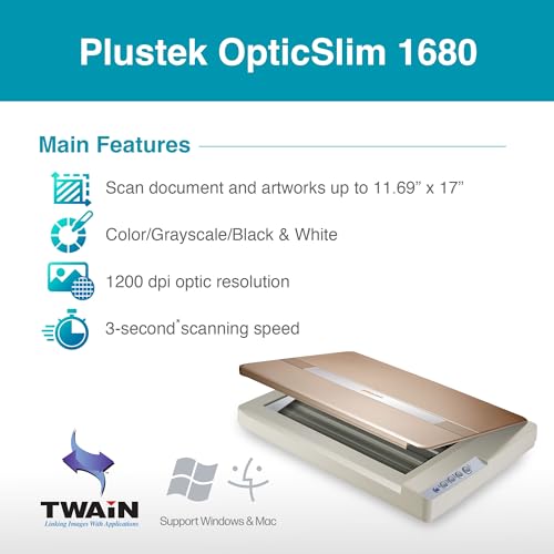 Plustek 1680 Image Express Document Scanner 1200 dpi USB