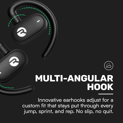 Raycon Black RBO725 Open Ear Headphones - Wireless Bluetooth, IPX5 Water Resistance