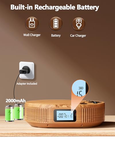 FELEMAN Portable CD Player BP-2211 Bluetooth Rechargeable Audio USB