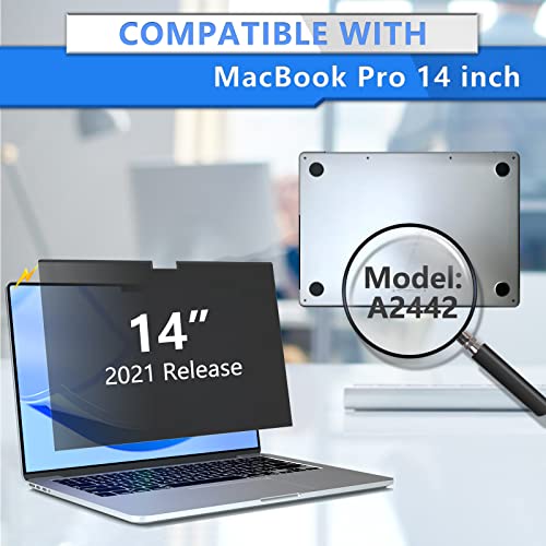 ZOEGAA 14.2 inch A2442 Privacy Screen for MacBook Pro M1 M2 M3 M4 M5 Anti-Glare