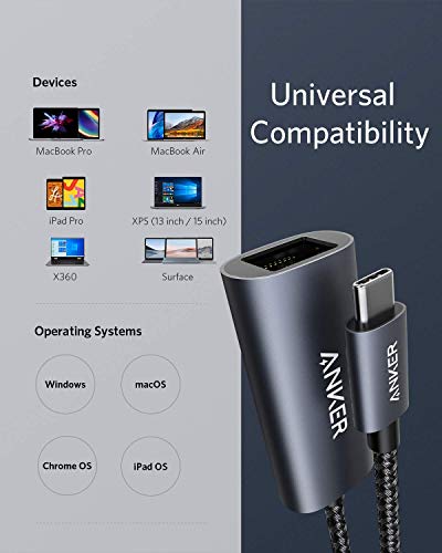 Anker 1-Port USB-C to Ethernet Adapter A83130A1 RJ45 1 Gbps Ethernet Network Adapter