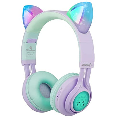 Riwbox CT-7S Wireless Headphones 40mm Speaker Bluetooth 5.3 Cat Ear Design On-Ear